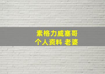 素格力威塞哥个人资料 老婆